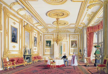 A sala de desenho branco no castelo de Windsor